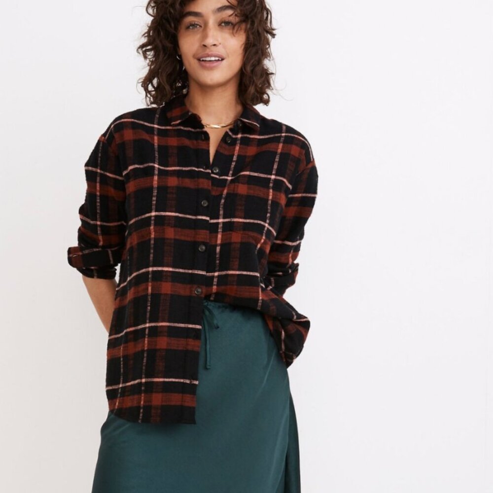 Madewell Flannel Sunday Shirt in Evins Plaid